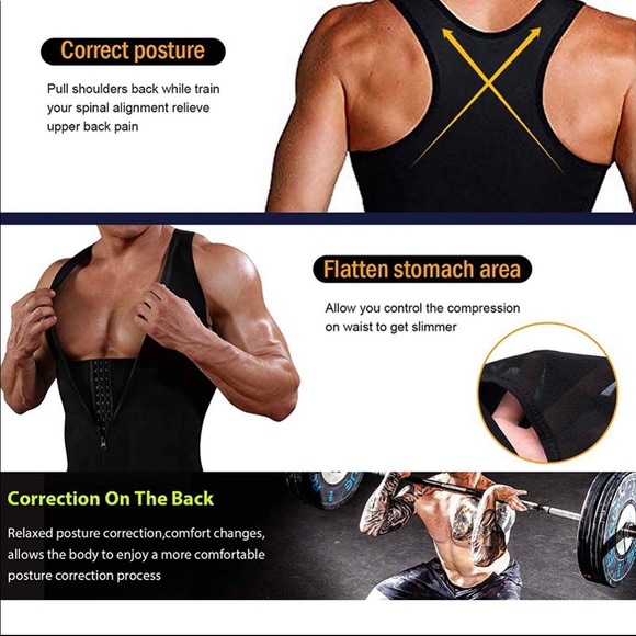 Men’s Sweat Enhancing / Back Support Polymer Vest - Picture 5 of 5